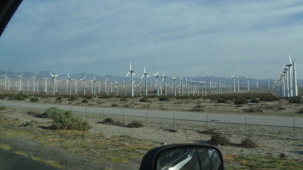 Wind farm near Palm Desert - they were all spinning and my diesel was working pulling into the wind.....