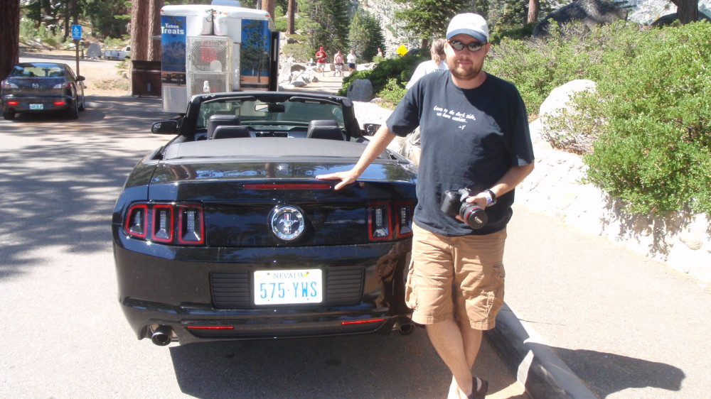 Brian with the Mustang he rented while we were in Reno........zoom, zoom....