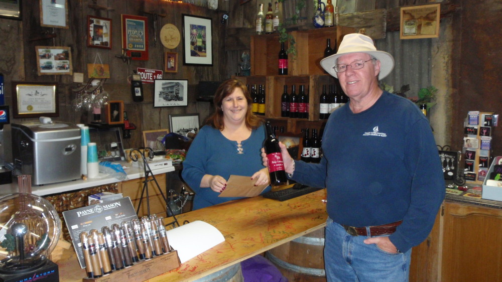 Debbie tells us the winery history and sells me a bottle of wine.